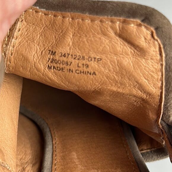 Frye Dani Shield Sling Peep Toe Ankle Booties Sandals Tan Suede Size 7 - Picture 14 of 15